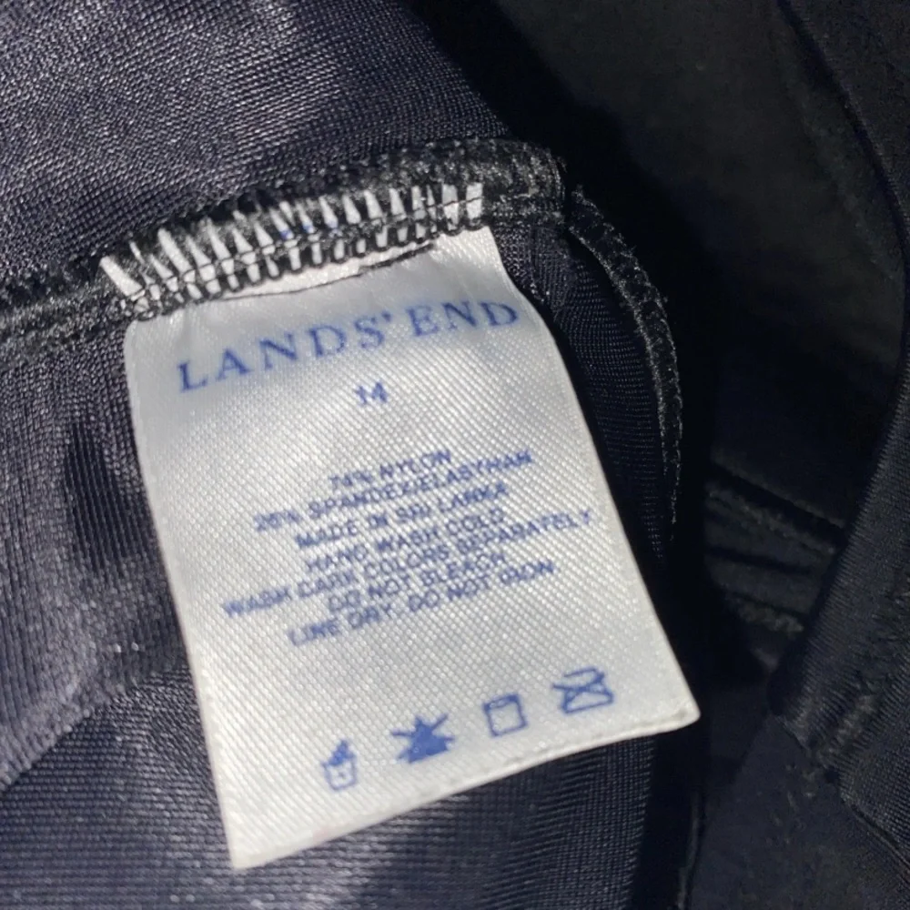 Lands End Women’s Size 14 Black‎ One Piece Swimsuit